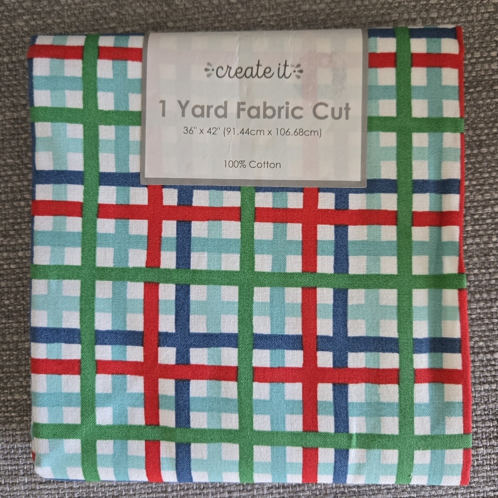 Create It Holiday Snow Check Fabric 1 Yard 36"x42" 100% Cotton 2021 NEW